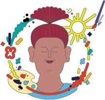 Illustration of creative femal