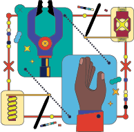 Illustration of hand and claw tool