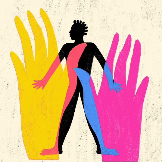Gif of hands and human figure