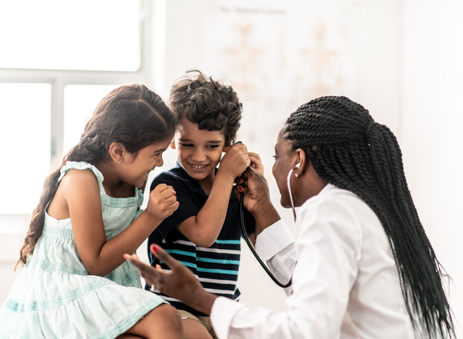 Pediatrician and children