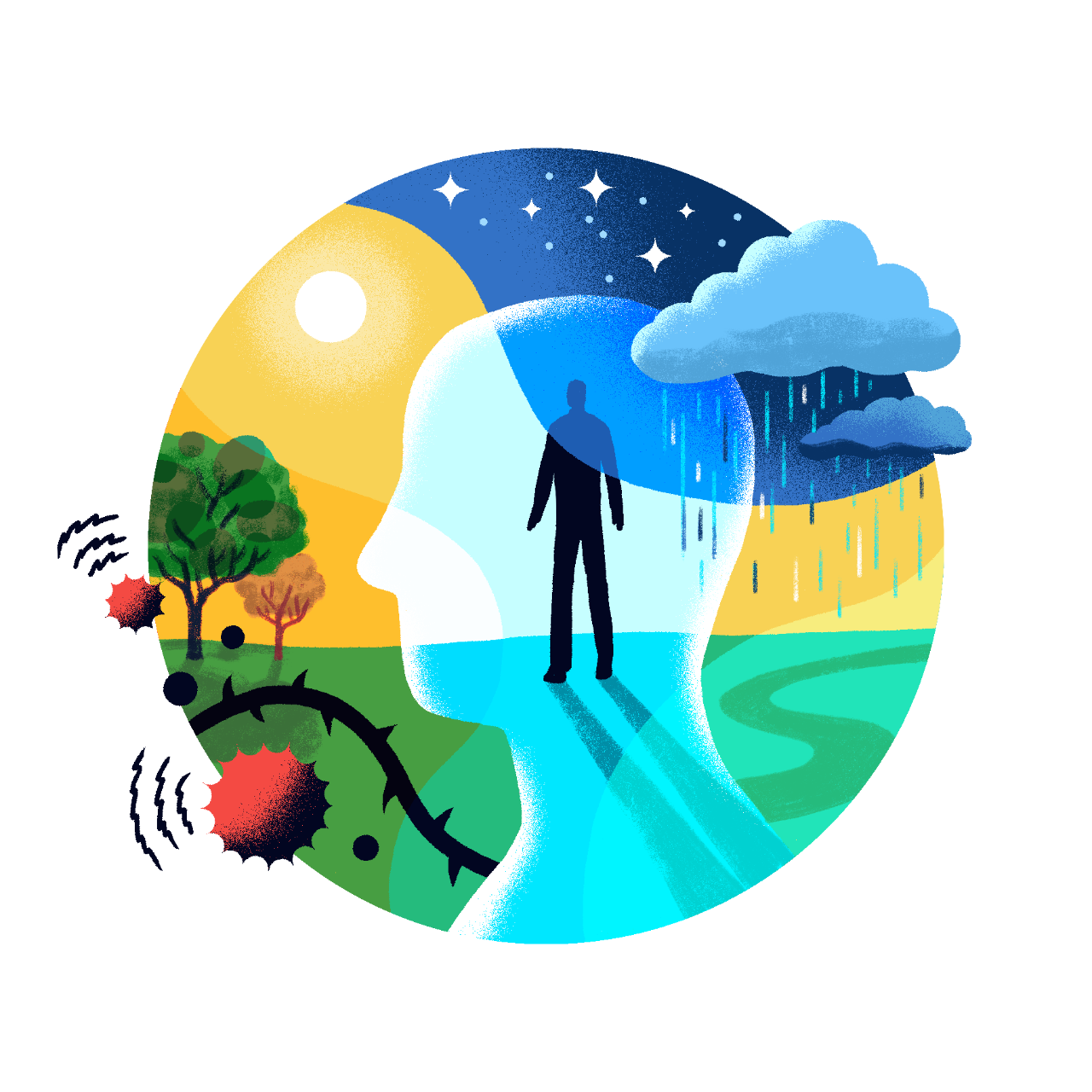 Illustration of a person thinking